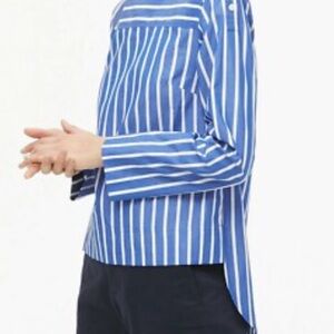 J. Crew Blue and White Striped Casual Shirt